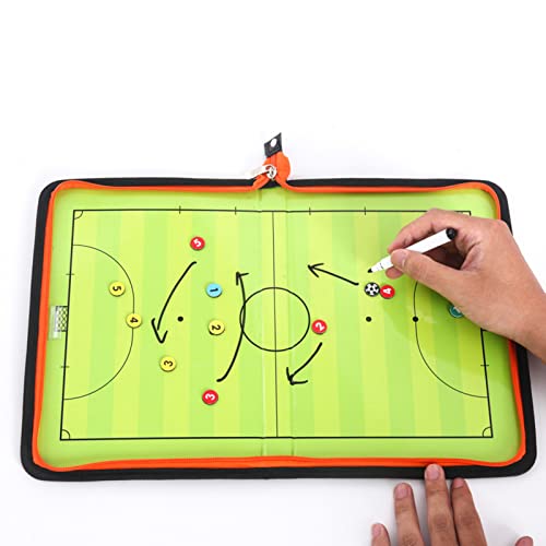 Pure Vie Portable Magnetic Soccer Coaching Board Football Tactics Clipboard | Soccer Strategy Clipboard for Coaches Training and Matches, Dry Erase Whiteboard Football Coach Must Haves with Magnets, Pen - color: 38 Cm X 20 Cm