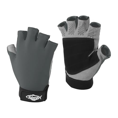 Palmyth UV Fishing Gloves Sun Protection Fingerless Kayaking Glove Men Women UPF 50+ SPF for Sailing, Hiking, Paddling, Canoeing, Rowing, Driving - color: Charcoal, size: X-Large