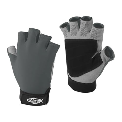 Palmyth UV Fishing Gloves Sun Protection Fingerless Kayaking Glove Men Women UPF 50+ SPF for Sailing, Hiking, Paddling, Canoeing, Rowing, Driving - color: Charcoal, size: X-Large