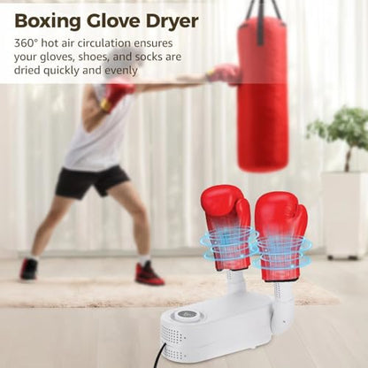 Intelligent Timer Boxing Glove Dryer, Portable Boot Shoe Dryer, 360° Hot Air, Foldable for Gloves, Shoes, and Socks