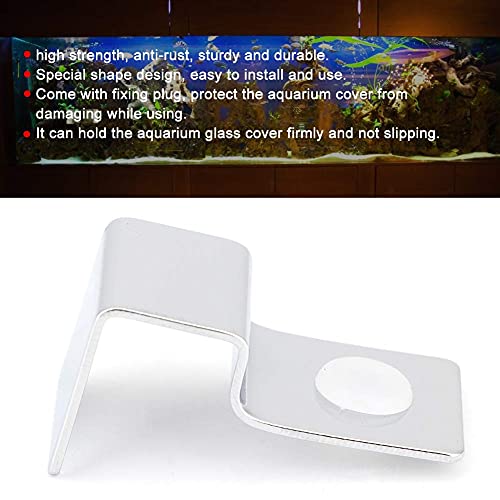 TOPINCN 4Pcs Aquarium Cover Bracket Stainless Steel Fish Glass Cover Clips Fish Lid Holder Support(8mm)