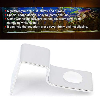 TOPINCN 4Pcs Aquarium Cover Bracket Stainless Steel Fish Glass Cover Clips Fish Lid Holder Support(8mm)