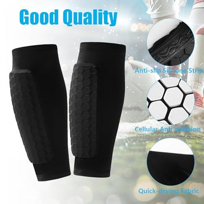 BIRDDIE Soccer Shin Guards Shin Pads for Kids Youth Adult - color: Black, size: Large