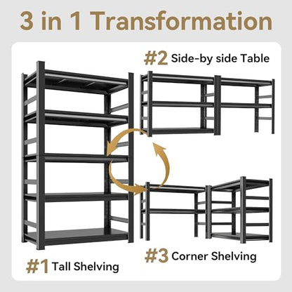 5-Tier Heavy Duty Steel Aquarium Stand with Safety Railing, 2000lbs Capacity Adjustable Metal Fish Tank Rack for Home/Commercial Use (47.2" W×23.6" D×72" H) - size: 47.2"W*23.6"D*72"H