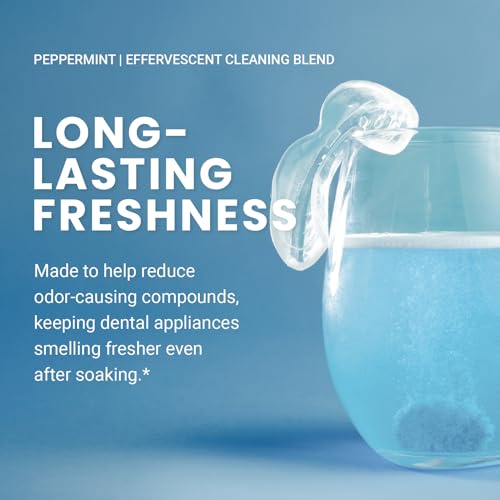 Overnight + Whitening Retainer Cleaner Tablets, Mint, 4 Month Supply by M3 | Compatible with Retainer Cleaner Machine & Ultrasonic Retainer Cleaner, Helps Remove Tough Stains, Buildup, Odors & Plaque - size: Overnight Whitening (120 Count)