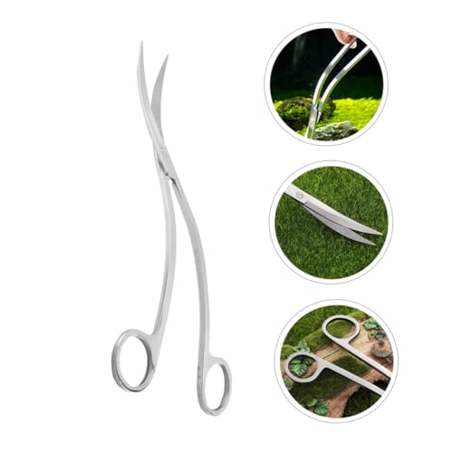 Stainless Steel Wave Scissors for Aquarium Ergonomic Fish Tank Plant Trimming Tool Rustproof Scissor for Aquatic Plants Care and Maintenance