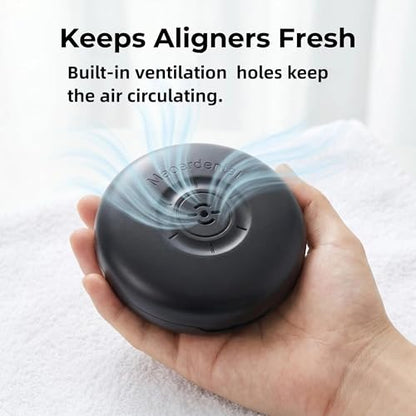 2 Pack Retainer Case with Vent Hole, Compatible with Invisalign - color: 2 Pack Black+gray Silicone