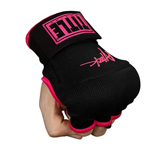 Title Boxing Attack Nitro Speed Wraps 2.0 - Boxing Wraps, Quick Wraps Boxing, Boxing Hand Wraps, Hand Wraps for Boxing Gloves, MMA Gloves, Wrist Wraps Boxing, Muay Thai Hand Wraps, Knuckle Protection - color: Black/Pink, size: Youth