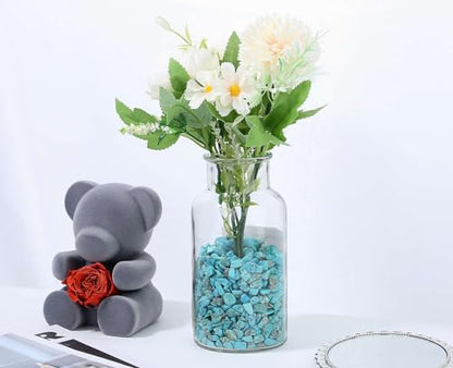 LAIDANLA Turquoise Crushed Stone Crystal Chips Bulk Natural Healing Reiki Crystals Mini Quartz Vase Filler Aquarium Gravel 100g - color: Turquoise, size: 0.22 Pound-（0.2"-0.28"）