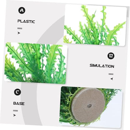 ORFOFE 2Pcs Aquarium Fish Tank Plants Fake Grass Decoration for Desktop Fish Tanks for Home Office Wedding Decor and Enhances Aquarium Aesthetics