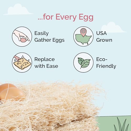Chicken Nesting Pads (10 Pack) USA Grown, 100% Biodegradable, Sustainably Harvested, Aspen Excelsior Pads, 13"x13", Chicken Nesting Box Pads