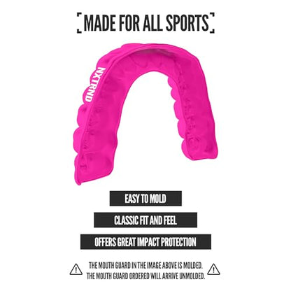 2 Pack Nxtrnd Classic Mouthguard, Custom Fit Sports Mouthpiece for Football, Boxing, MMA, Basketball, Hockey, Lacrosse, Youth & Adult (Pink) - color: Pink
