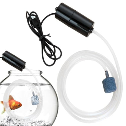 5V Water Pump | Mute Aquarium Pump with Uniform Air Bubble - 5V USB Water Small Oxygenator for Small Fish Farming Fish Tank - color: Black