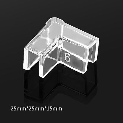 4PieceS Fish Edges Protector Clear Fish Tools Clear Aquarium Fish Glass Cover Protector Easy Install - size: 5mm: 25x25x5mm/ 0.98x0.98x0.19in