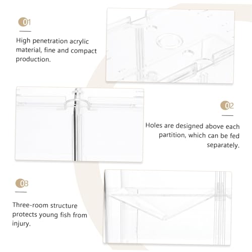 BESPORTBLE Hatchery Incubator Breeding Box for Fish Multi-Functional Isolation Holder for Betta and Guppy Fry Aquarium Nursery Easy Monitoring and Secure Cover