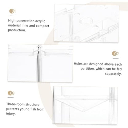 BESPORTBLE Hatchery Incubator Breeding Box for Fish Multi-Functional Isolation Holder for Betta and Guppy Fry Aquarium Nursery Easy Monitoring and Secure Cover