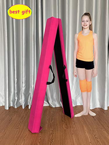 Marfula 6 FT / 8 FT / 9 FT Folding Gymnastics Beam Foam Balance Floor Beam - color: Pink, size: 6 Ft