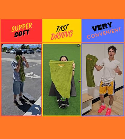 TA-DA Microfiber Towel | Back Pocket Insert on Hands and Fitness Items for Convenience. Sports Fitness Gym Workouts Yoga Pickleball Volleyball Hiking Etc. | 17" Inch X 32" Inch | 6 Pack | Red - color: Red