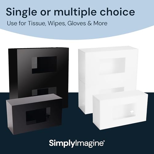 SimplyImagine Black Glove Box Holder - Acrylic Wall Mount Dispenser