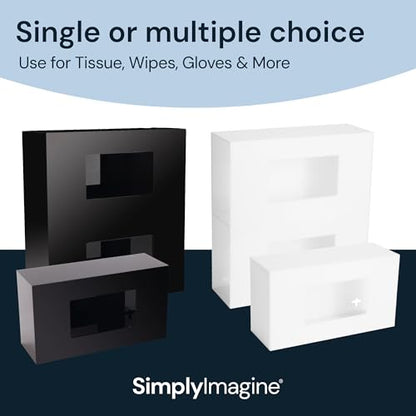 SimplyImagine Black Glove Box Holder - Acrylic Wall Mount Dispenser