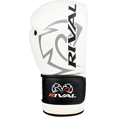 RIVAL Boxing RB2 2.0 Super Bag Gloves, Hook and Loop Closure - High-Density, Multi-Layered Padding, and Breathable Mesh Palm - color: White, size: Medium