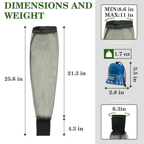 Premium Mosquito Sleeves for Insect, Pack of 2, Tick & Fly & Bug Protection | No-See-Um Net for Camping, Hiking, Fishing, Gardening, Adjustablbe Arm Netting for Adults, 1 Carrybag - style: 2-Pack Sleeves(Adults)