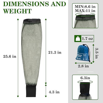 Premium Mosquito Sleeves for Insect, Pack of 2, Tick & Fly & Bug Protection | No-See-Um Net for Camping, Hiking, Fishing, Gardening, Adjustablbe Arm Netting for Adults, 1 Carrybag - style: 2-Pack Sleeves(Adults)