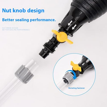 Manual Gasoline Siphon Pump Fuel Transfer Hose with Metal Clip Multifunctional Liquid Suction Pump for Petrol Oil Water Aquarium & Fuel Transfer - color: Upgraded 1m