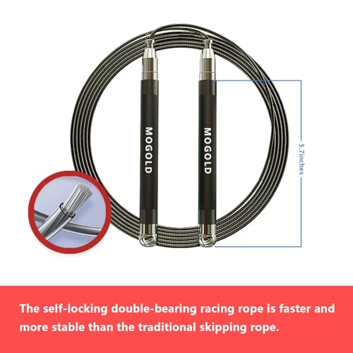 2-in-1 Speed Rope: 2mm for Boxing/MMA & 3mm for CrossFit - Tool-Free Adjustable Cable System with Dual Bearings - Sweatproof Hybrid Grip for High-Intensity Training - color: Black