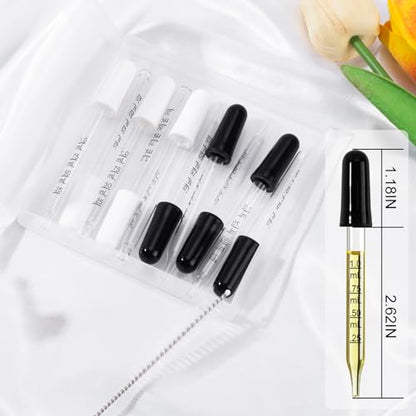 10 Pcs Eye Dropper with Durable Rubber Head, 1ml Glass Dropper, Liquid Droppers for Oils, Eye Droppers for Medicine, Precise Pipette Droppers for crafts, Essential Oil, Food