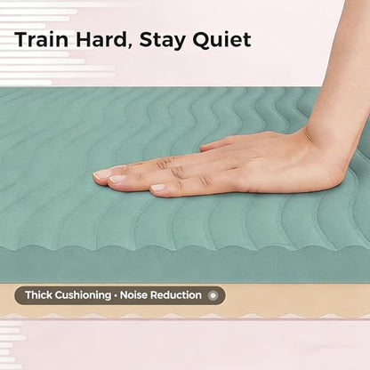 Keep 72" x 24" TPE Yoga Mat Non Slip, 1/4 Inch (6mm) Exercise Mat for Home Workout, Gym, Yoga, Pilates & Stretching with Carrying Strap, Oat White - color: Mint green