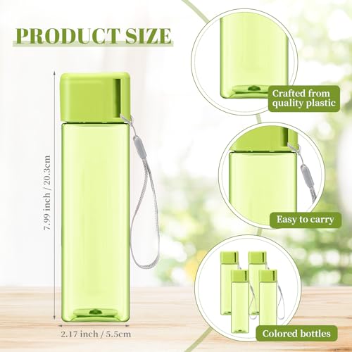 Mifoci 20 Pack 17 oz Plastic Water Bottles, Green, Rectangle - color: Green
