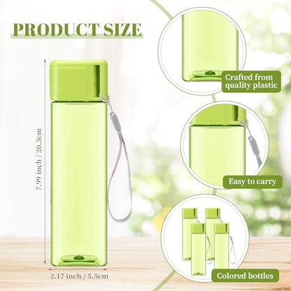Mifoci 20 Pack 17 oz Plastic Water Bottles, Green, Rectangle - color: Green