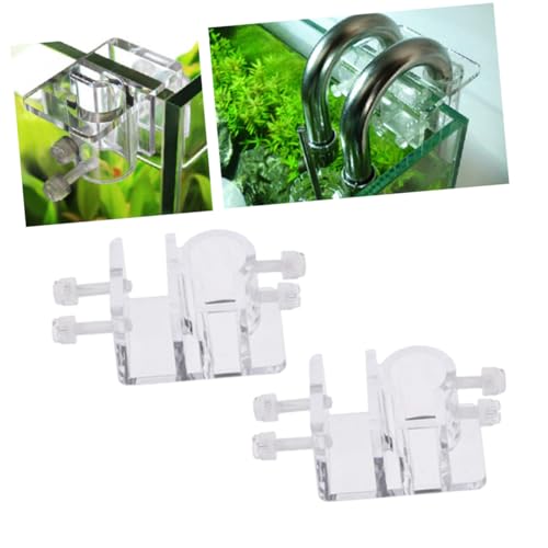 Levemolo Water Tube Clamp for Aquarium 4pcs Acrylic Aquarium Water Clip Fish Tank Holder Clamp Stainless Steel Pipe Fixing
