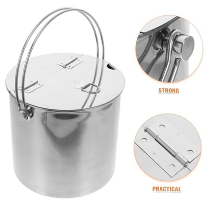 Stainless Steel Portable Ice Cube Storage Bucket with Handle Multi-Function Wine Cooler for Parties Picnics and Camping Events Capacity Beverage Pail for Cold Drinks