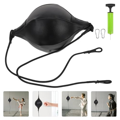 Cabilock Double End Boxing Reaction Ball Pu Hanging Speed Punch Bag Set with Pump, Air Needle, and Hook for Home Boxing Training and Reflex Coordination