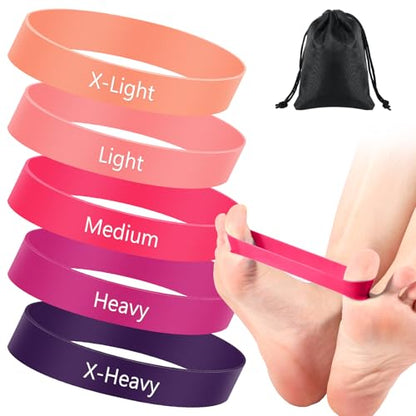 WinnerWhy 5 Pack Toe Exercise Bands Stretcher Separator Spacer,Pink - color: Pink