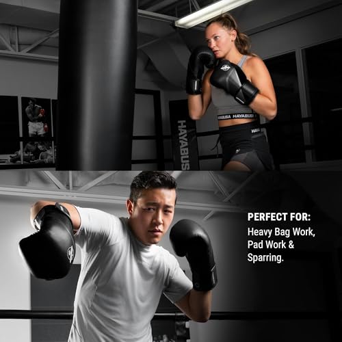 Hayabusa E1 Boxing Gloves for Men and Women - color: Black/Grey, size: 10oz