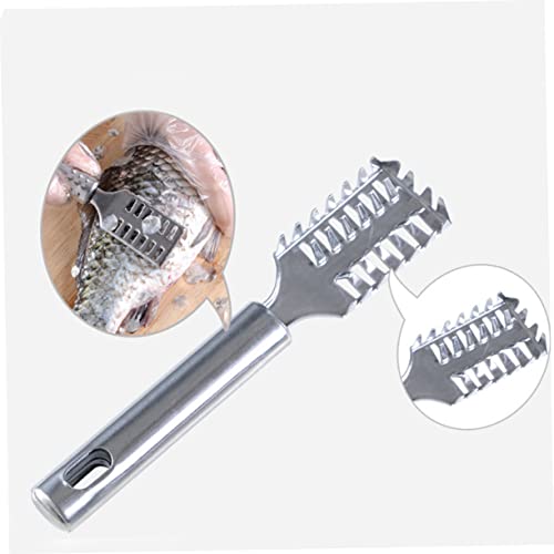 COLLBATH Stainless Steel Fish Scale Shaver with Lid Fast Cleaning Fish Skin Remover Comfortable Grip Effortless Use Seafood Tool for Home Kitchen