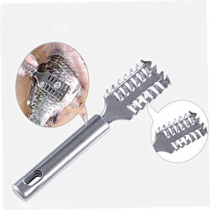 COLLBATH Stainless Steel Fish Scale Shaver with Lid Fast Cleaning Fish Skin Remover Comfortable Grip Effortless Use Seafood Tool for Home Kitchen