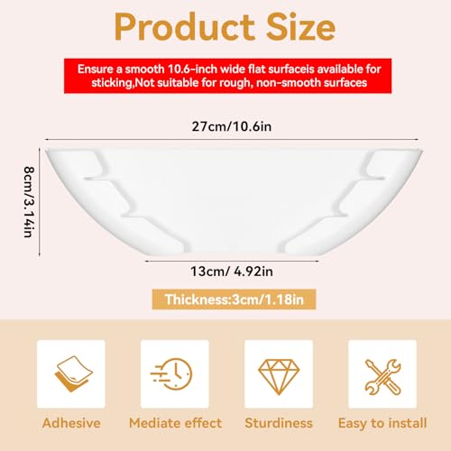 5 Pcs Universal Pot Lid Organizer for Cabinet, Pan Lids Holders Inside Cabinet Door, Wall Mount Pots Lid Organizers Rack for Kitchen, Fits 6" to 13.5"(White)