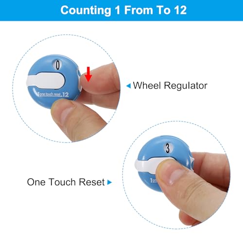 PATIKIL Golf Score Counter, Mini Golf Shot Stroke Attachment Counter - color: Blue White