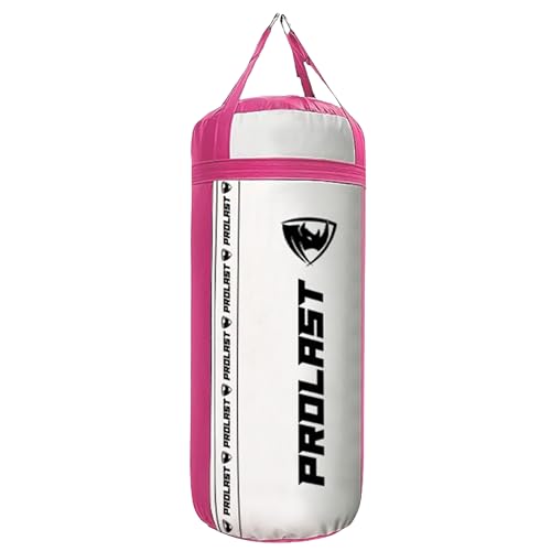4Ft XL 135Lb Heavy Punching Kicking Bag for Adults, Boxing, MMA, Martial Arts, Muay Thai, Strength Training Equipment - color: White / Pink, size: Filled