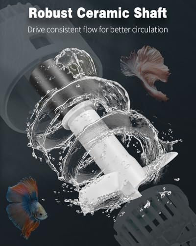 Pawfly Wave Maker for Aquarium, 500 GPH Aquarium Powerhead, Quiet Submersible Wavemaker for Fish Tanks up to 35 Gallons, Water Circulation Pump with Strong Suction Cup Base - size: for Tanks up to 35 Gallons