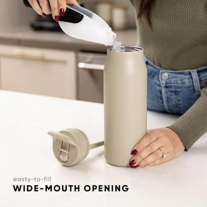 Simple Modern Insulated Water Bottle with Manual Straw | 34oz | Lavender - color: Lavender Mist, style: 34oz