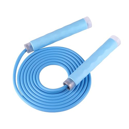YUEDONG 7mm Thick PVC Jump Rope with Ball Bearings for Men and Women | 7mm thick PVC rope, ball bearings, ergonomic anti-slip grip, adjustable length, for cardio, fat burning and home workouts - color: BLUE