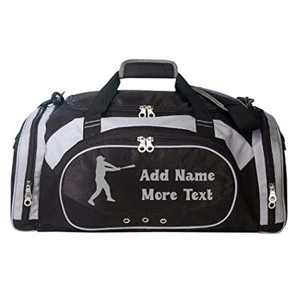 Personalized SportS Duffel Bag With Custom Name & Text - Baseball - color: Black, style: Baseball