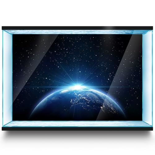 Aquarium Background Stickers - Earth, Starry Space, Cosmic - Fish Tank Reptile Terrarium Decor Poster (120 x 60 cm / (47.2 x 23.6 inches)) - size: 120 x 60 cm / (47.2 x 23.6 inches)