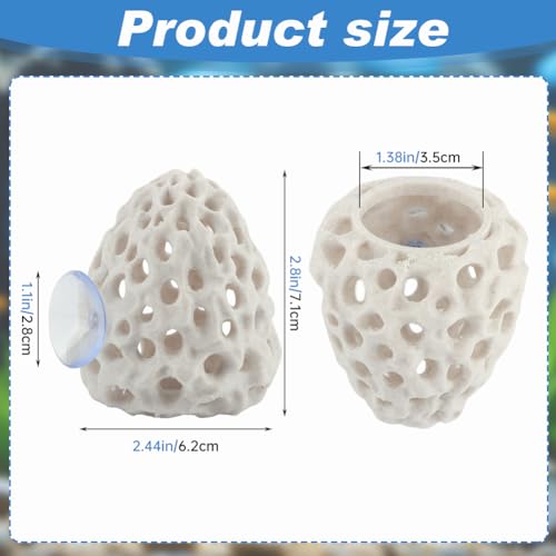 Shrimp Dome Hide Shrimp Hides for Aquarium Bettas Fish Hideout with Suction Cup Aquarium Fish Cave Hideout Bettas Habitat Fishs Tank Tunnel(Color:White)