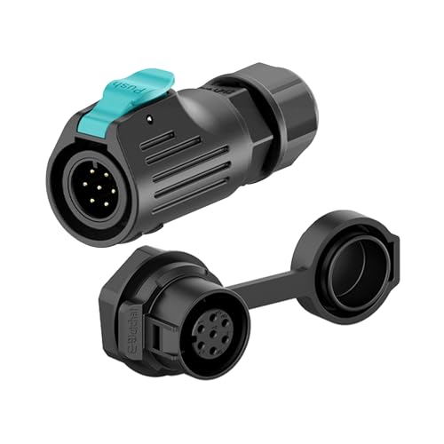 EW-LP12 Industrial Waterproof Connector IP68 Quickly Plugging Aviation Connector PBT Plastic Shell Circular Connector Fast Release Electrical Connector M12 2-8 Pin Thread Socket (7 Pin) - color: Thread Socket/PBT Plastic, size: 7 Pin
